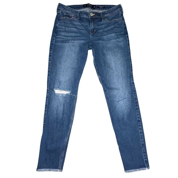 Hollister Low-Rise Super Skinny Embroidered Pocket Jeans-11R-GUC - Picture 1 of 9